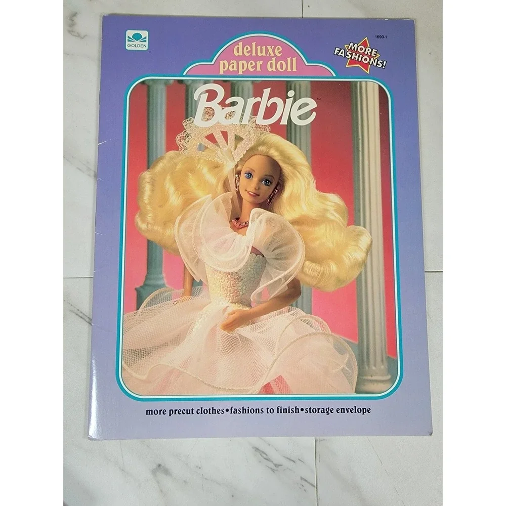Vintage Barbie Deluxe Golden Paper‎ Doll Book 1991 Never Used 1690 Uncut